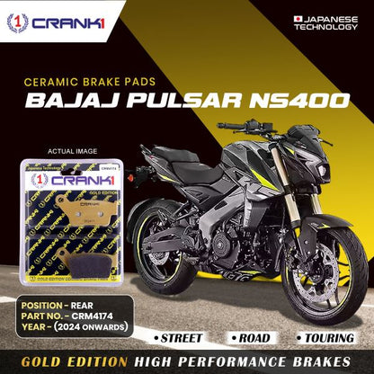 CRANK1 Brake Pads Rear For Bajaj Pulsar NS 400 (2024-2025)- Ceramic - CRM4174