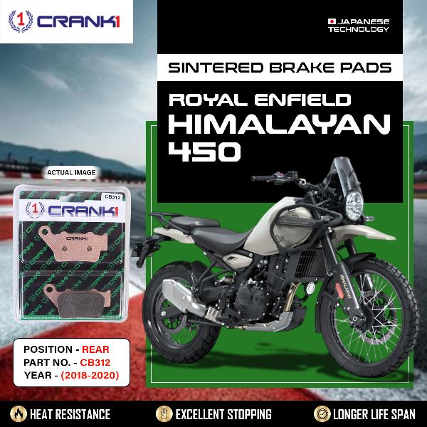 CRANK1 Brake Pads Rear Royal Enfield Himalayan 450 2018-2020-CB312