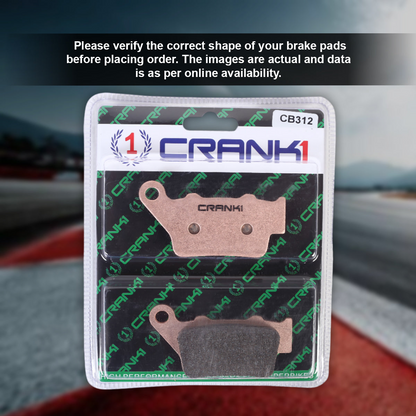 CRANK1 Brake Pads Rear Triumph Tiger 900 Rally Pro (2024 Onwards)-CB312