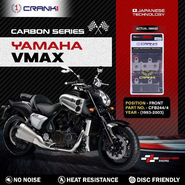 CRANK1 Carbon Brake Pads For Yamaha Vmax (1993-2003) - Front - CFB2444 - 2 Sets