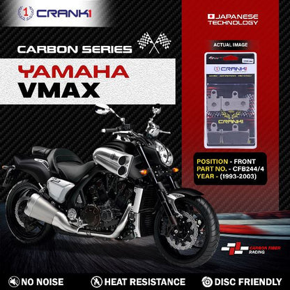 CRANK1 Carbon Brake Pads For Yamaha Vmax (1993-2003) - Front - CFB2444 - 2 Sets