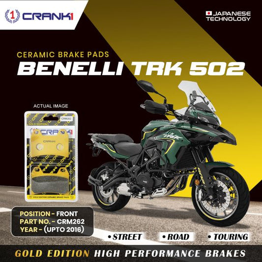 CRANK1 Brake Pad For Front Benelli TRK 502 (Upto 2016)-CRM262-(2 Sets)
