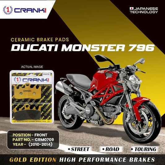 CRANK1 Brake Pad For Front Ducati Monster 796 (2010-2014)-CRM0709 (2 Sets)