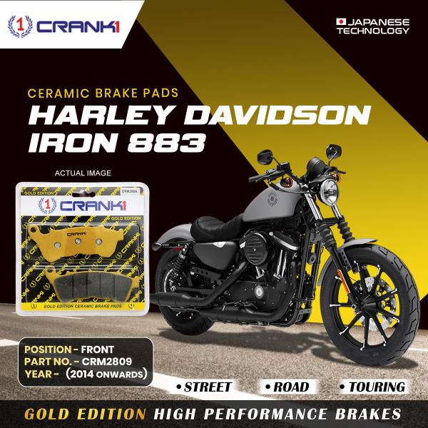 CRANK1 Brake Pad For Front Harley-Davidson Sportster Iron 883-2014 Onwards-CRM2809