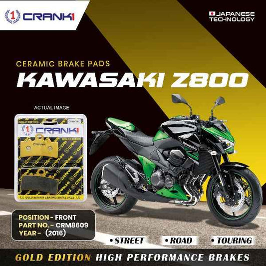 CRANK1 Brake Pad For Front Kawasaki Z800 (2016)-CRM8609 (2 Set)