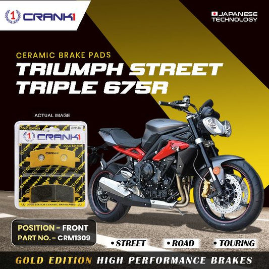 CRANK1 Brake Pad For Front Triumph Street Triple 675r-CRM1309 (2 Sets)