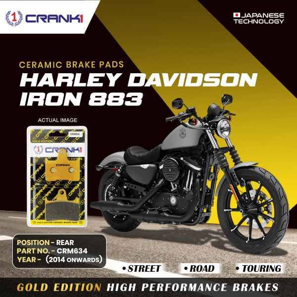 CRANK1 Brake Pad For Rear Harley Davidson Sportster Iron 883 (2014 Onwards)-CRM634
