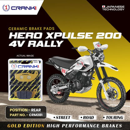 CRANK1 Brake Pad For Rear Hero XPULSE 200 4V Rally-CRM281