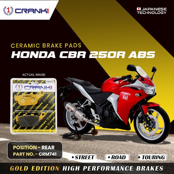 CRANK1 Brake Pad For Rear Honda CBR 250R (ABS)-CRM741