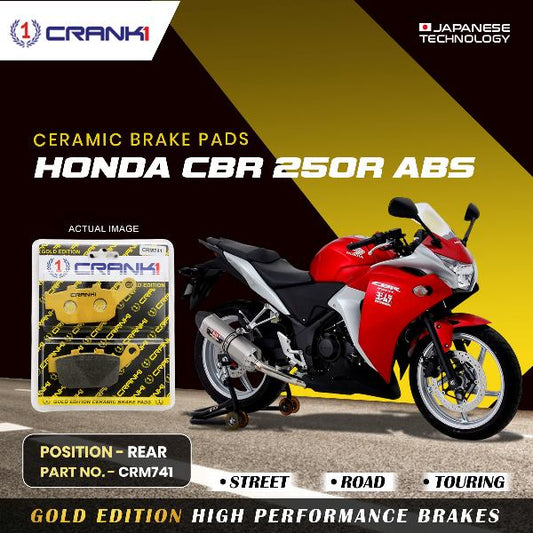 CRANK1 Brake Pad For Rear Honda CBR 250R (ABS)-CRM741