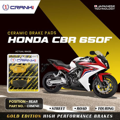 CRANK1 Brake Pad For Rear Honda CBR 650F-CRM741