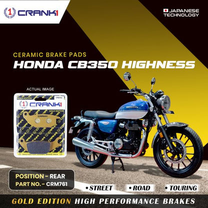 CRANK1 Brake Pad For Rear Honda CB 350 Highness-CRM761