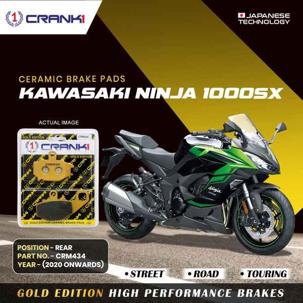 CRANK1 Brake Pad For Rear Kawasaki Ninja 1000SX (2020 Onwards)-CRM434