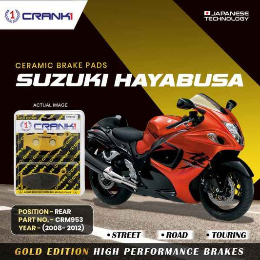 CRANK1 Brake Pad For Rear Suzuki Hayabusa (2008-2012) -CRM953
