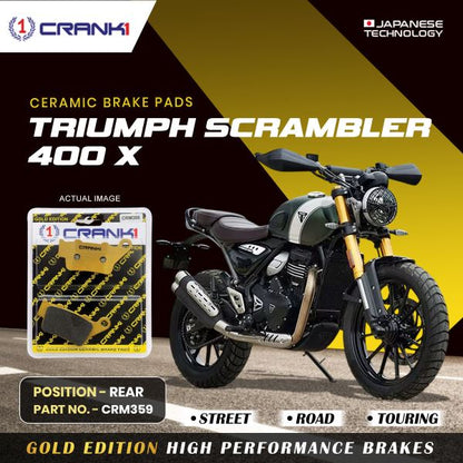 CRANK1 Brake Pad For Rear Triumph Scrambler 400 X-CRM359
