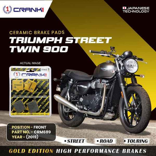 CRANK1 Brake Pad Front For Triumph Street Twin 900-CRM689-2 Sets