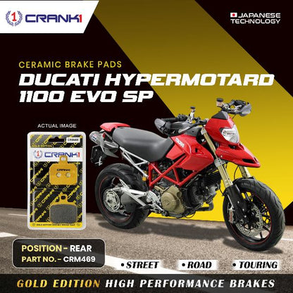 CRANK1 Brake Pad Rear For Ducati Hypermotard 1100 EVO SP-CRM469
