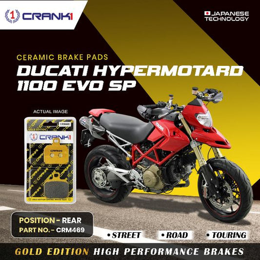 CRANK1 Brake Pad Rear For Ducati Hypermotard 1100 EVO SP-CRM469