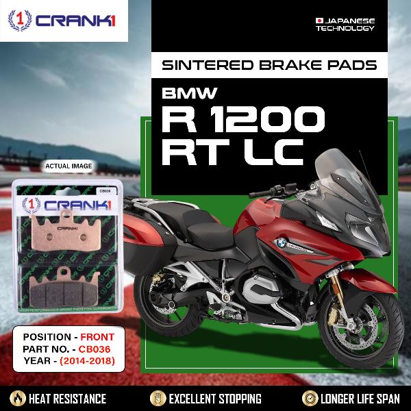 CRANK1 Brake Pads Front BMW R1200 RT LC 2014-2018-CB036-2 Sets