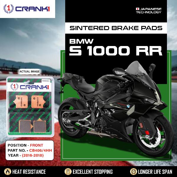 CRANK1 Brake Pads Front BMW S1000 RR– 2016 to 2018-CB4064HH (2 Sets Front)