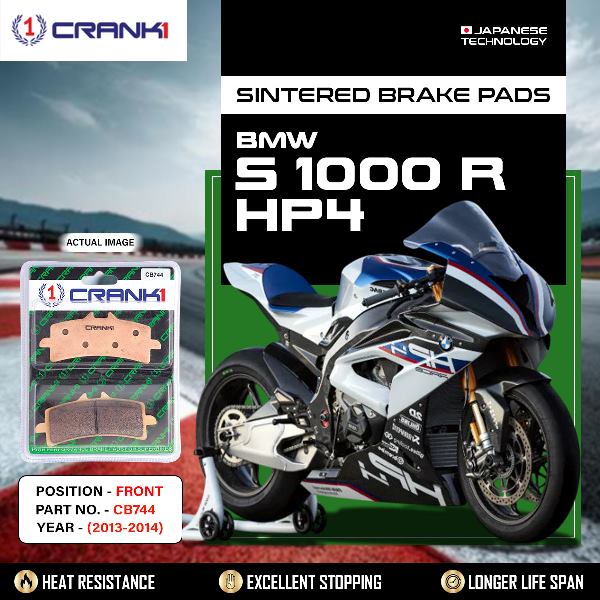 CRANK1 Brake Pads Front BMW S1000 R HP4 2013-2014 -CB744-2 Set