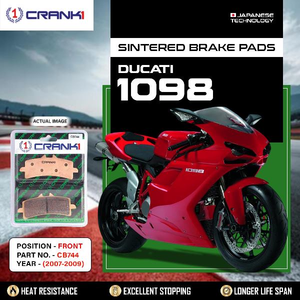 CRANK1 Brake Pads Front Ducati 1098 2007-2009-CB744-2 Set