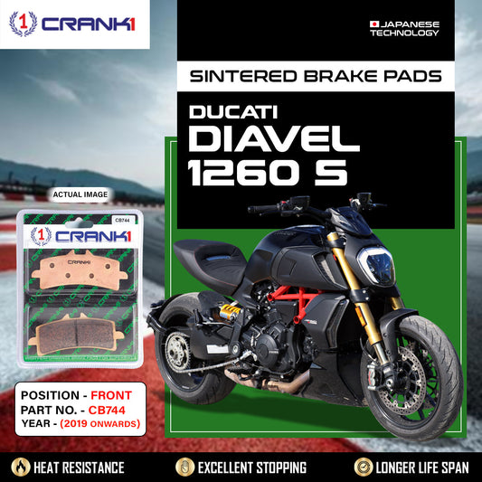 CRANK1 Brake Pads Front Ducati Diavel 1260S 2019 Onwards -CB744-2 Set 