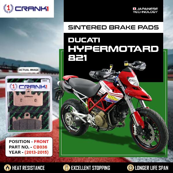 CRANK1 Brake Pads Front Ducati Hypermotard 821 2013-2015-CB036-2 Sets