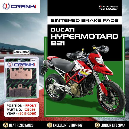 CRANK1 Brake Pads Front Ducati Hypermotard 821 2013-2015-CB036-2 Sets