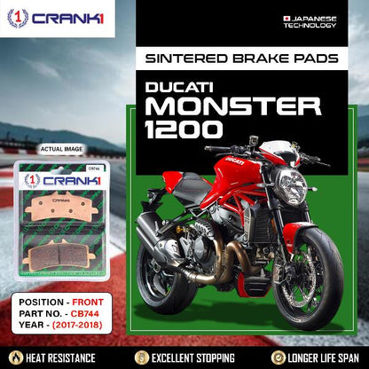 CRANK1 Brake Pads Front Ducati Monster 1200 2017-2018-CB744-2 Set