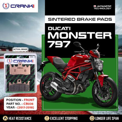 CRANK1 Brake Pads Front Ducati Monster 797 2017-2018-CB036-2 Sets