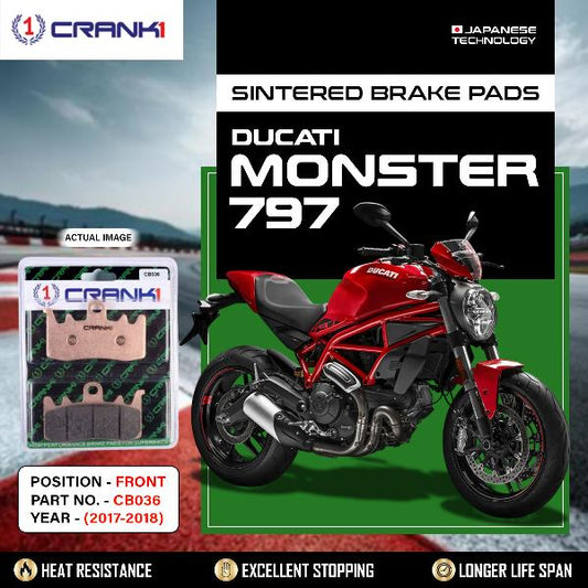 CRANK1 Brake Pads Front Ducati Monster 797 2017-2018-CB036-2 Sets