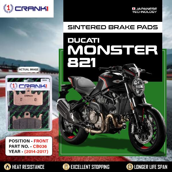 CRANK1 Brake Pads Front Ducati Monster 821 2014-2017-CB036-2 Sets