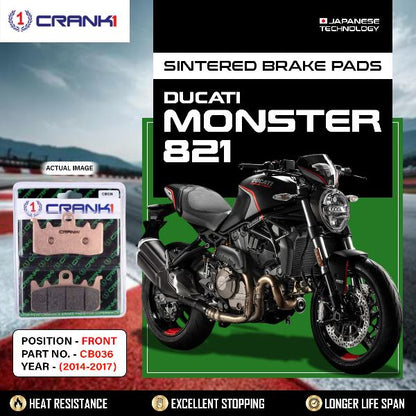 CRANK1 Brake Pads Front Ducati Monster 821 2014-2017-CB036-2 Sets