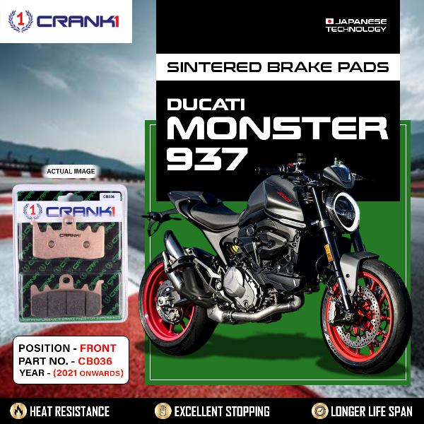 CRANK1 Brake Pads Front Ducati Monster 937 2012 Onwards-CB036-2 Sets Front