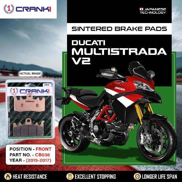 CRANK1 Brake Pads Front Ducati Multistrada 1200 2015-2017-CB036-2 Sets Front