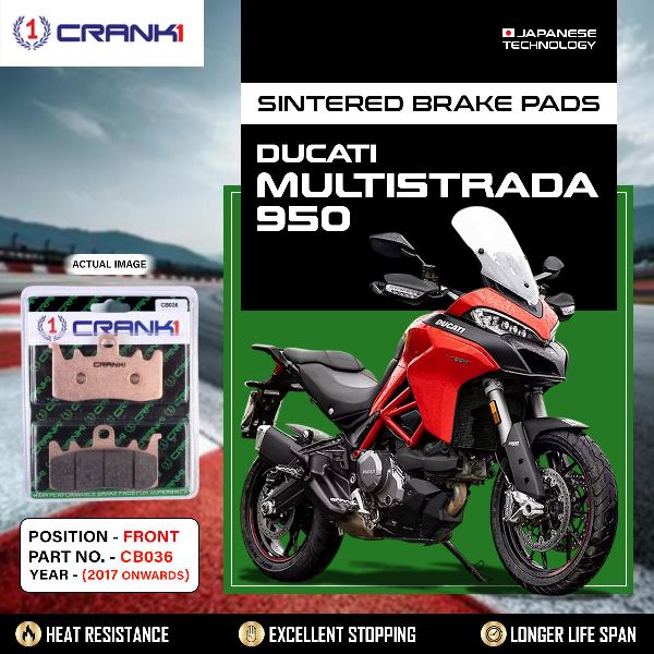 CRANK1 Brake Pads Front Ducati Multistrada 950 2017-Onwards-CB036-2 Sets