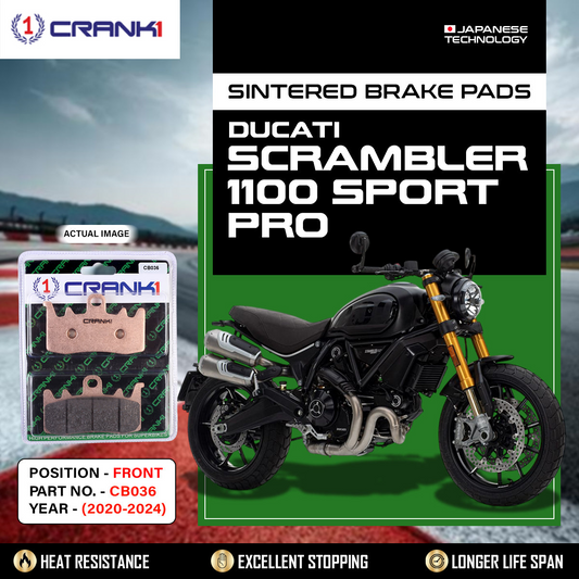 CRANK1 Brake Pads Front Ducati Scrambler 1100 Sport Pro (2020-2024)-CB036-2 Sets Front