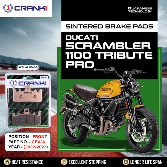 CRANK1 Brake Pads Front Ducati Scrambler 1100 Tribute Pro (2022-2023)-CB036-2 Sets Front