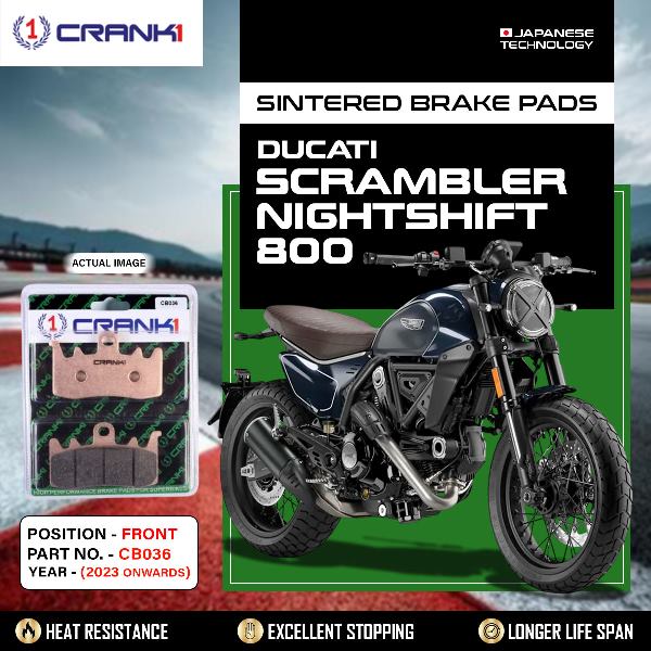 CRANK1 Brake Pads Front Ducati Scrambler Nightshift  800 2023 Onwards-CB036-2 Sets