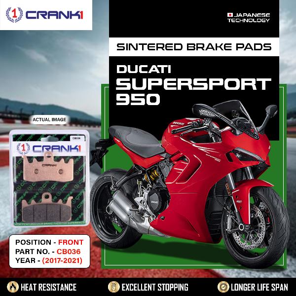 CRANK1 Brake Pads Front Ducati SuperSport 950 2017-2021-CB036-2 Sets Front
