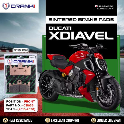 CRANK1 Brake Pads Front Ducati Xdiavel 2016-2020-CB036-2 Sets Front