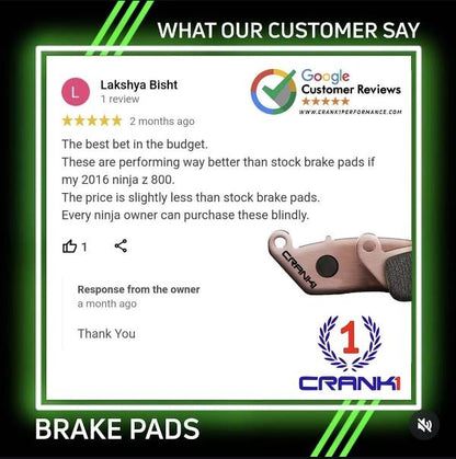 CRANK1 Brake Pads Front For Yamaha Vmax (1993-2003)- Fully Sintered - CB244/4-2 Set