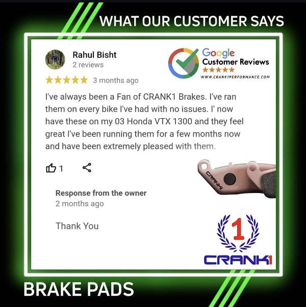 CRANK1 Brake Pads Front For Yamaha Vmax (1993-2003)- Fully Sintered - CB244/4-2 Set