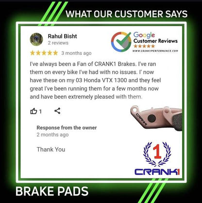 CRANK1 Brake Pads Front For Yamaha Vmax (1993-2003)- Fully Sintered - CB244/4-2 Set