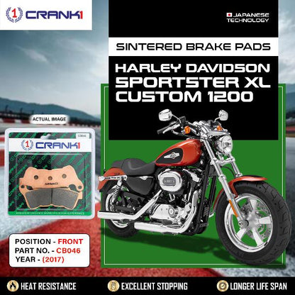 CRANK1 Brake Pads Front HD Sportster XL Custom 1200-2017- CB046