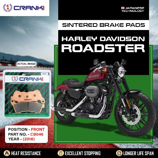 CRANK1 Brake Pads Front Harley Davidson Roadster 1200 (2018)- CB046-2 Set