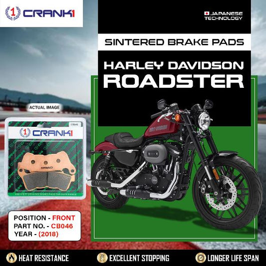CRANK1 Brake Pads Front Harley Davidson Roadster 1200 (2018)- CB046-2 Set