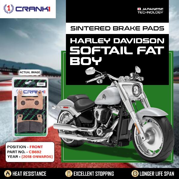 CRANK1 Brake Pads Front Harley Davidson Softail Fat Boy (2018 Onwards) - CB692