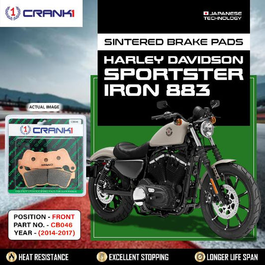 CRANK1 Brake Pads Front Harley Davidson Sportster Iron 883 (2014-2017)- CB046
